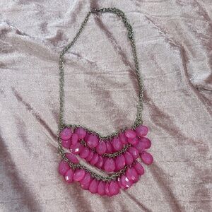 Pink Beaded Statement Necklace - Women's Jewelry